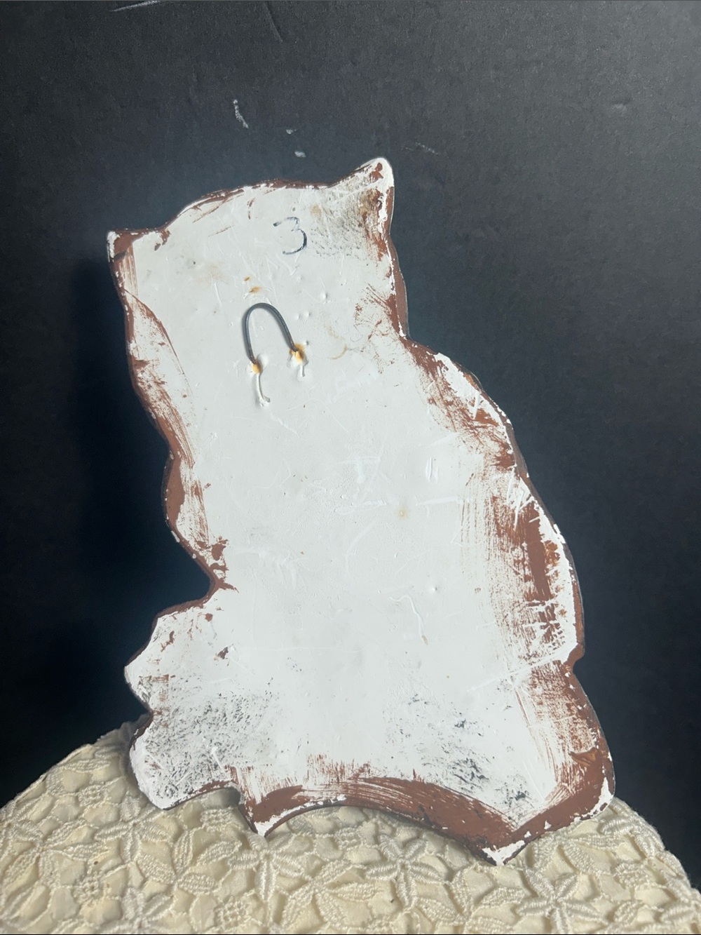 Decorative Owl chalkware wall hanger vintage - Picture 2 of 4